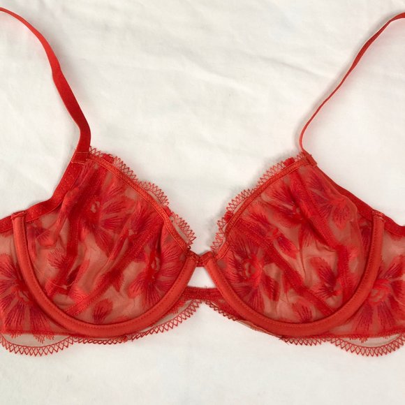NWT Free People Daniella Red Floral Underwire Bra - Picture 11 of 14